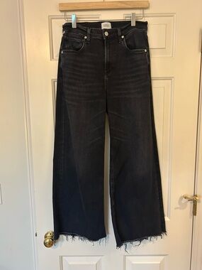 Citizens of Humanity Lyra Size 26 Charcoal Wide-Leg High-Rise Jeans